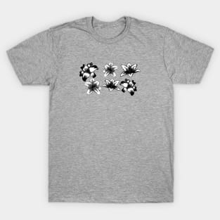 Beautiful black and white lily design T-Shirt